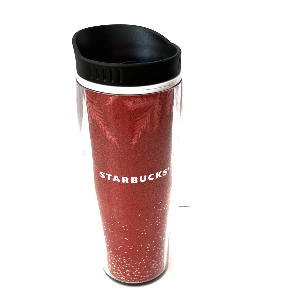 Starbucks Nestle Holiday Collectible Red Iridescent White Snowflakes Tumbler